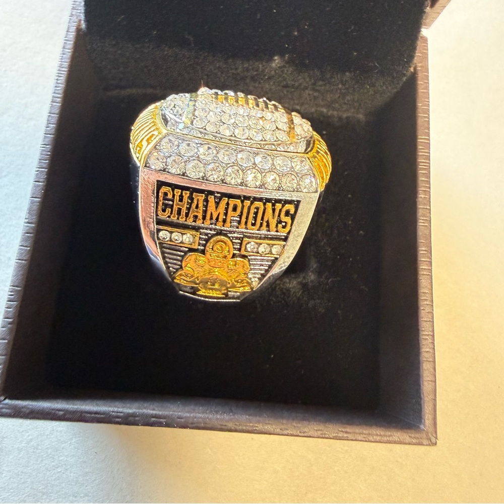 Gold and Silver color Football Ring